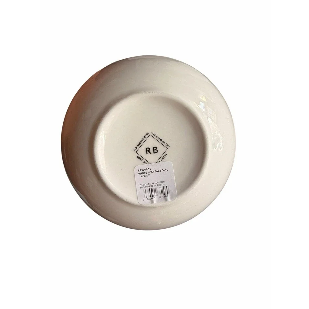 New Richard Brendon White Cereal Bowl